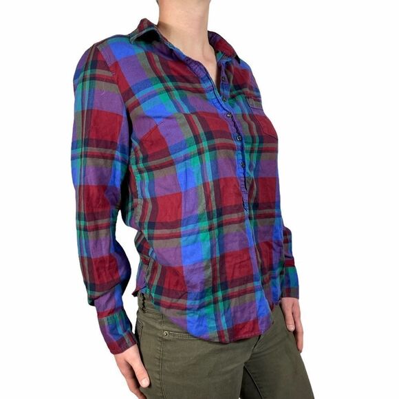 J.Crew Factory Plaid Popover Shirt - Picture 2 of 6